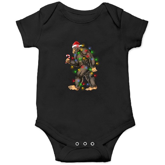 Bigfoot Sasquatch Yeti Candy Cane Christmas Onesies