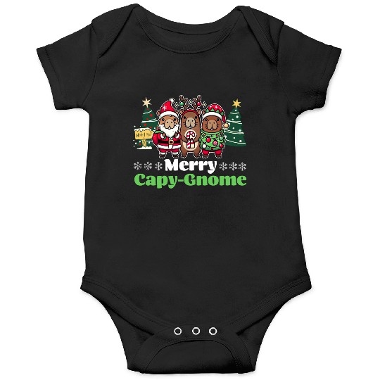 Merry Cap-Gnome Capybara Christmas Onesies
