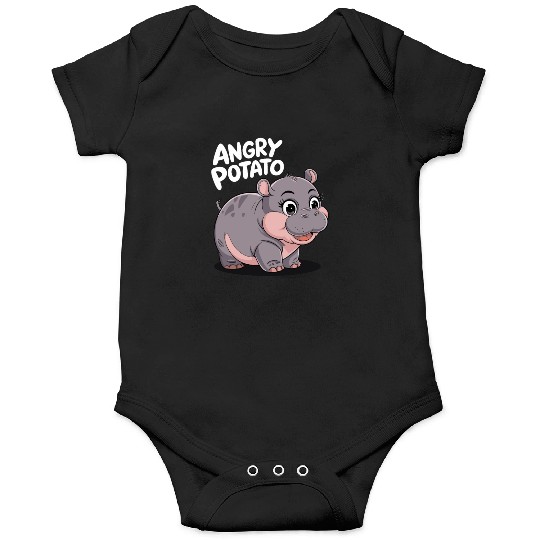 Moo Deng Angry Potato Hippo Fun Onesies