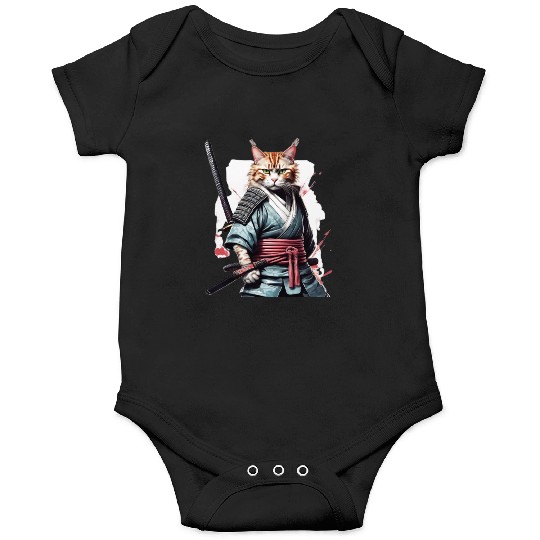 Fearless Samurai Cat Onesies