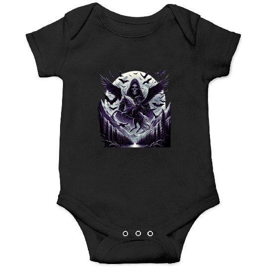 Black Gothic Death with Evil Spirit Onesies