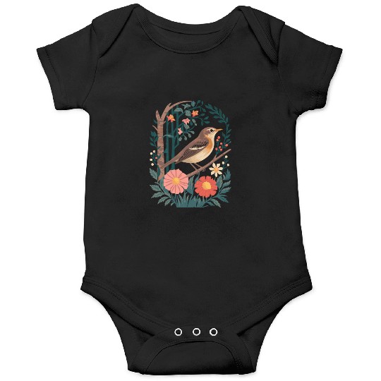 Cottagecore Bird and Floral Harmony Onesies