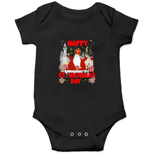 Happy saint Nicholas dayretro logo Onesies