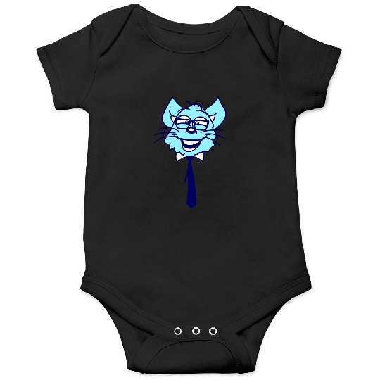 Nerd Cat Horn-rimmed Glasses Geek Smart Kitten Fun Onesies