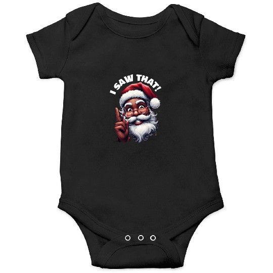 Santa's Watching Festive African American Santa Onesies