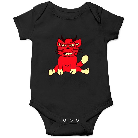 Demon Monster Cat Halloween Fun Horror Devil Horns Onesies