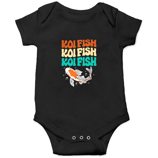 Retro Colorful Koi Fish Japanese Koi Carp Fish Onesies