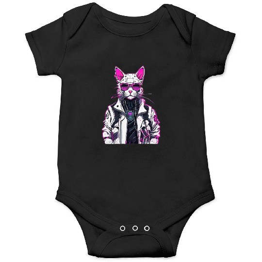 Cyberpunk Cat: Neon Outlaw Onesies