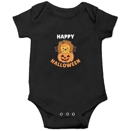 Lion Happy Halloween Pumpkin Bat Costume Onesies