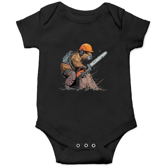 Beaver Lumberjack Chainsaw Onesies