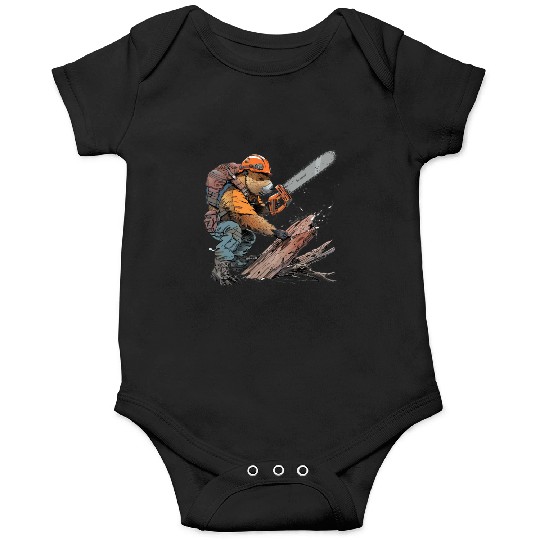 Beaver Lumberjack Chainsaw Onesies