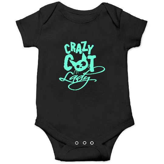 Crazy Cat Lady Text Love Saying Quote Weird Woman Onesies