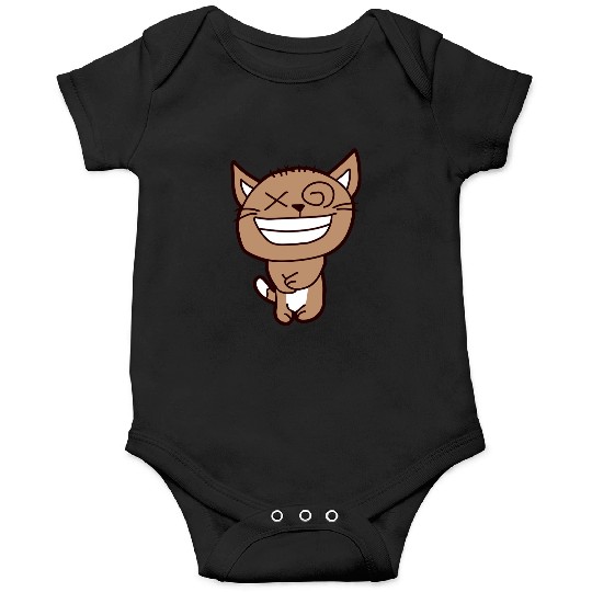 Crazy Cat Weird Funny Eyes Cool Grimace Cartoon Onesies