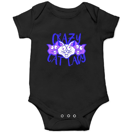 Crazy Cat Lady Text Love Saying Quote Weird Woman Onesies