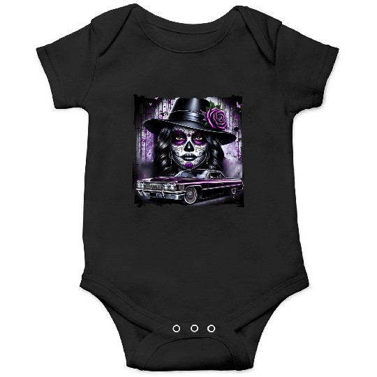 lowrider catrina Sugar skull Onesies