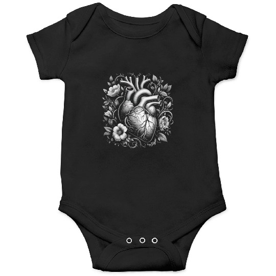 Botanical Heart Artistic Anatomy 1 Onesies
