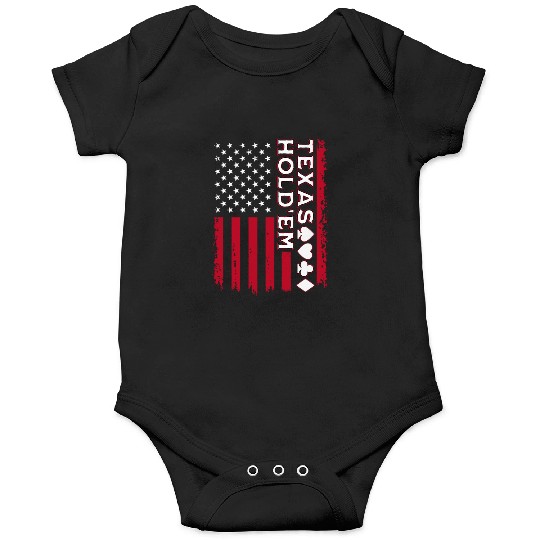 Texas Hold'em American Flag Poker Apparel Onesies