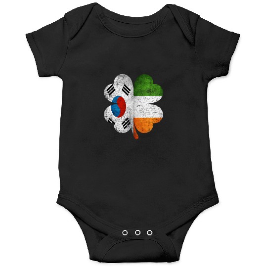 Korean Irish Shamrock South Korea Ireland Flag Onesies