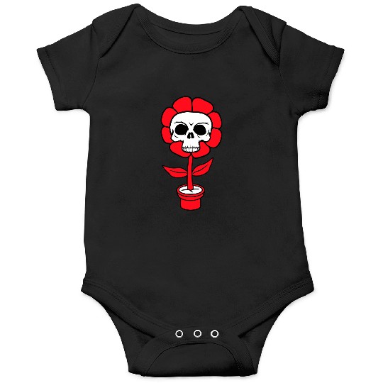 Evil Skull Flower Horror Halloween Skeleton Head Onesies
