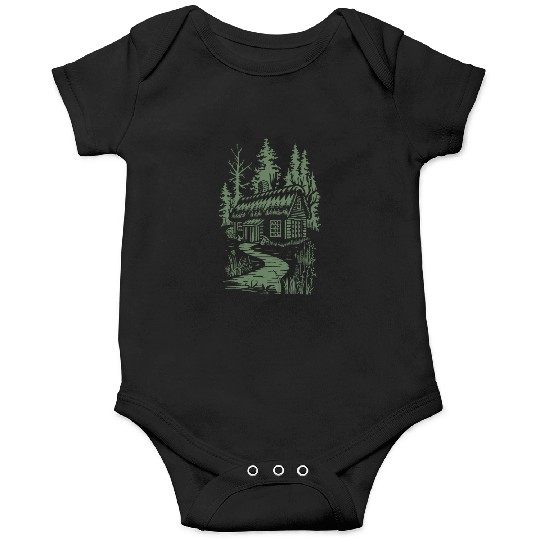 Dark Cottagecore Forest Cabin Fantasy Onesies