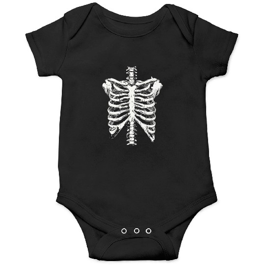 skeleton rib cage spooky halloween Onesies