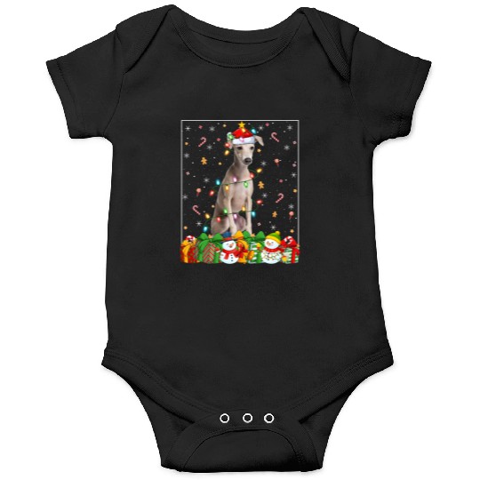 Italian Greyhound Dog Christmas Lights Onesies