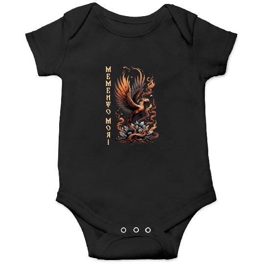 Memento Mori Phoenix Rebirth Fire Art Design Onesies