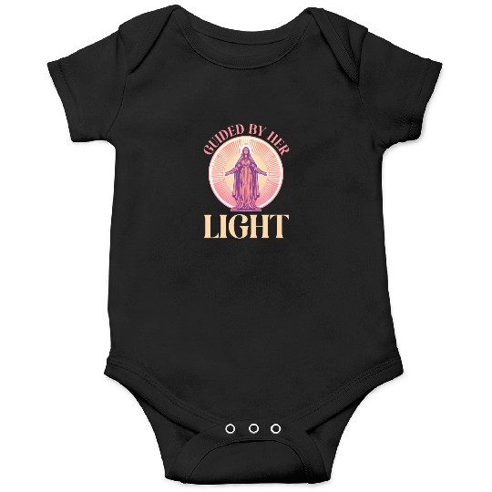 Virgin Mary Guided By Her Light Onesies