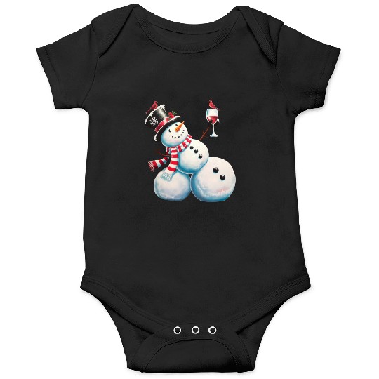 Snowman With Wine Christmas Funny Xmas Gift Onesies