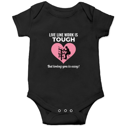 Lineman Valentine Live Line Work Love Romance Onesies