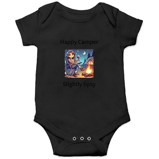 Happy camper slightly tipsy design Onesies