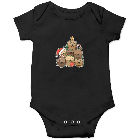 Otter Christmas Tree Funny Animal Christmas Onesies
