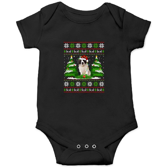 Saint Bernard Dog Christmas Tree Lights Onesies