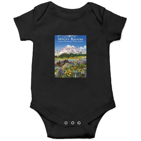 Mount Rainier Paradise Meadows Onesies