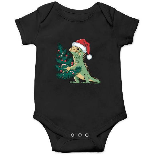 Christmas Tree Santa Iguana Onesies