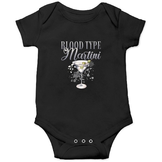 Blood Type Martini Cocktail Bartender Onesies