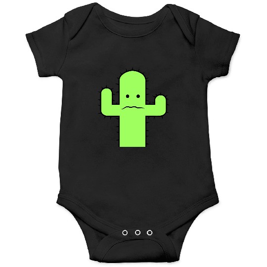 Cactus Face Fear Sad Spines Desert Funny Cacti Fun Onesies