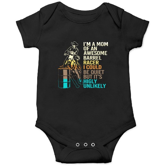 Funny Horseback Riding Cowgirl Barrel Racing Mom Onesies