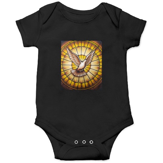 Stained Glass Dove in Flight - Peace & Spiritualit Onesies