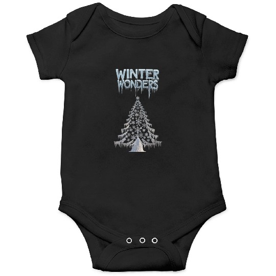 Winter Wonders - Artistic Winter Christmas Tree Onesies