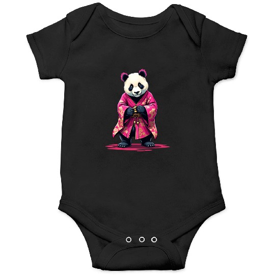 Pink Panda Japanese Style Kimono Onesies