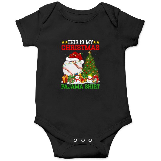 Baseball Christmas Tree Lights Onesies