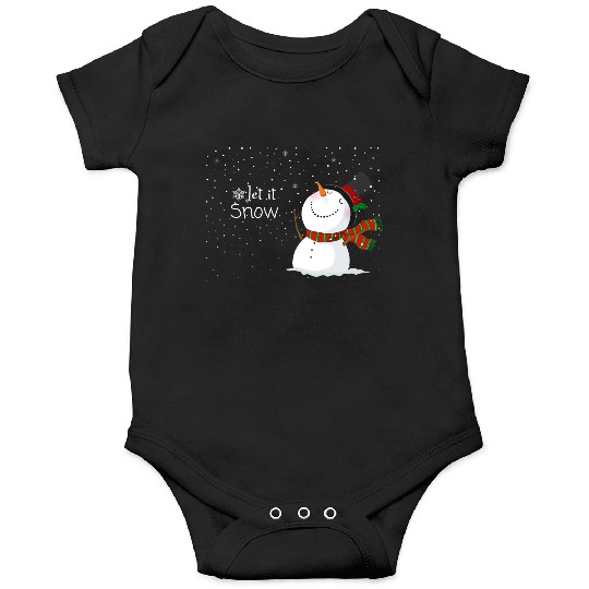 snowfall with snowman, let it snow. Onesies