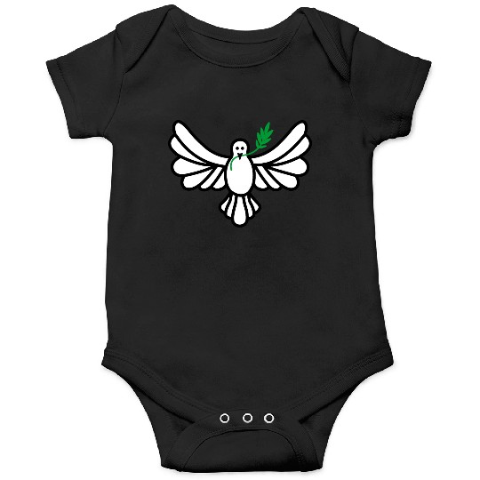 White dove green branch Onesies