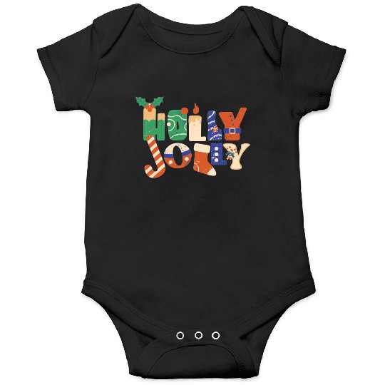 Playful Textured Holly Jolly Onesies
