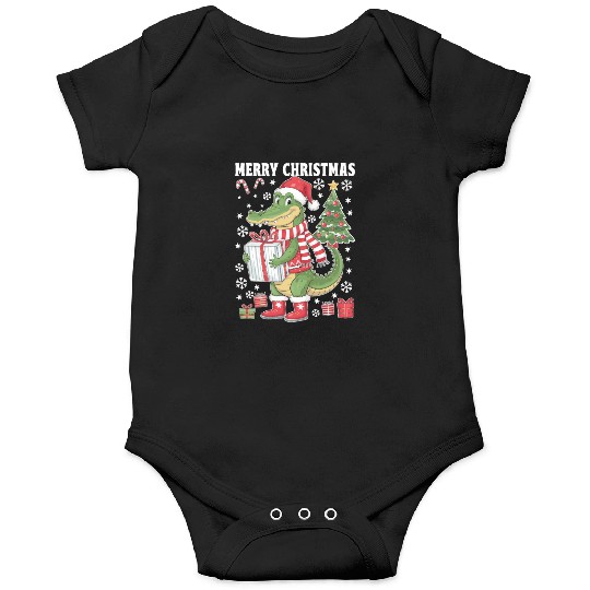 Christmas Alligator Cheer Onesies