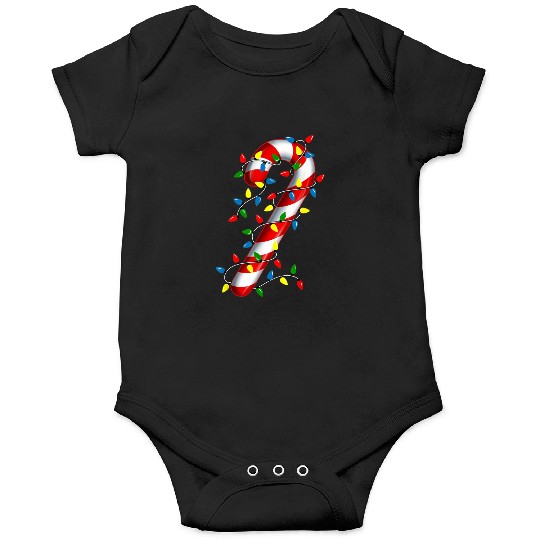 Candy Cane Merry and Bright Christmas Lights Candy Onesies