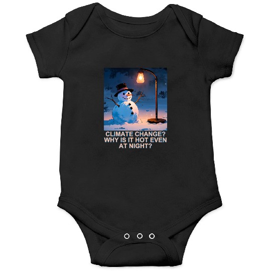 Frosty Snowman Under Street Lights Christmas Onesies