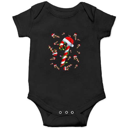 Candy Cane Merry and Bright Red and White Candy Onesies
