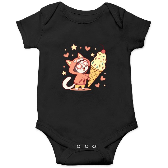 Kawaii Ice Cream Fox Girl Sweet Gift Cute Style Onesies